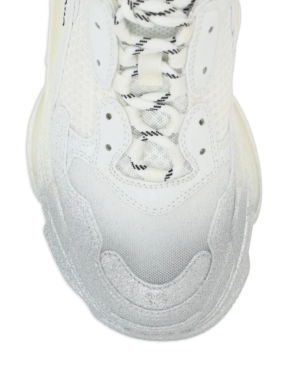 Balenciaga Triple S sneakers met glitter en spraydetail Wit