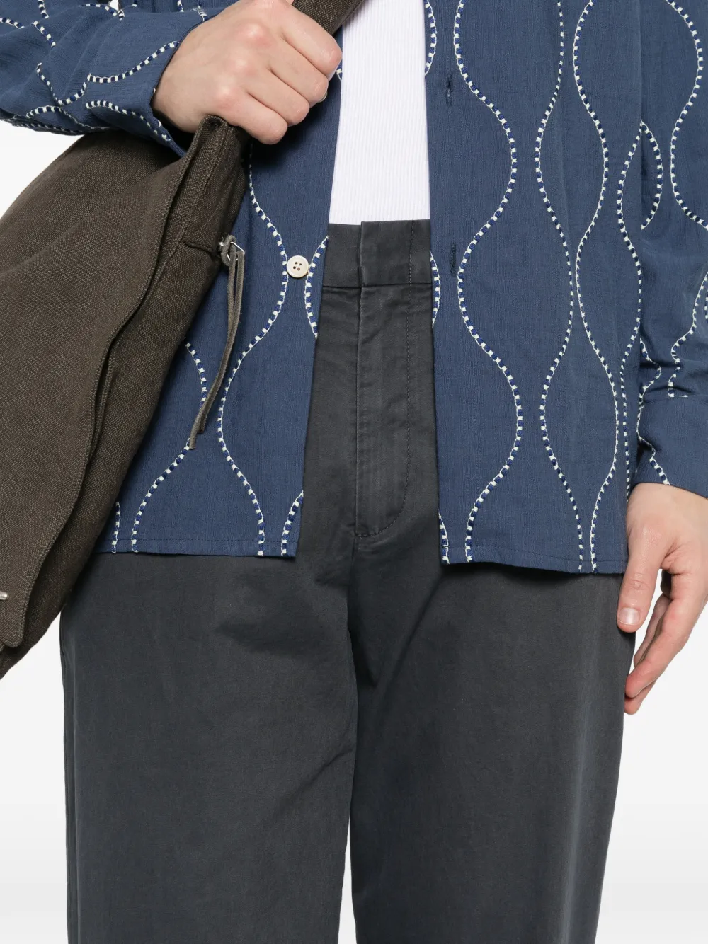 SAMSOE Broek met elastische taille Zwart