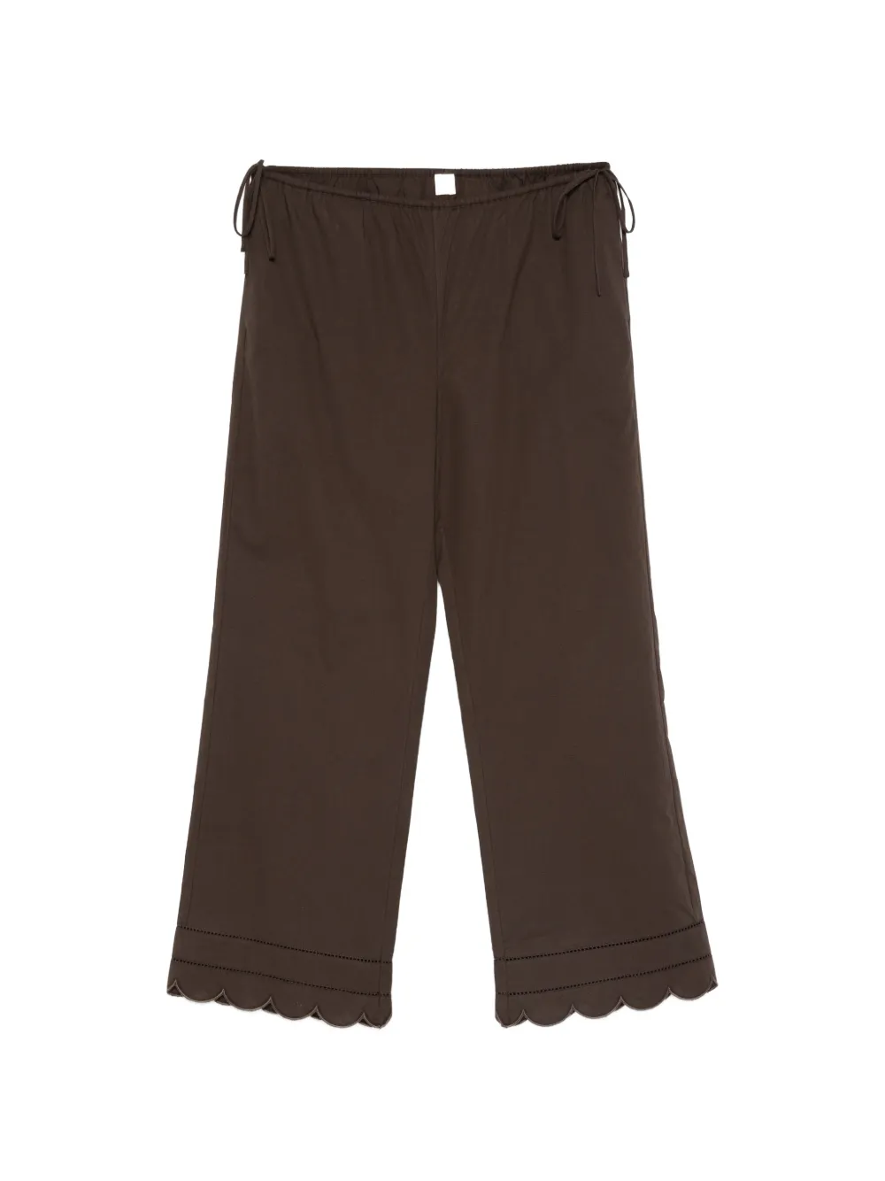 The Garment Kirsten tie-waist scalloped trousers - Marrone