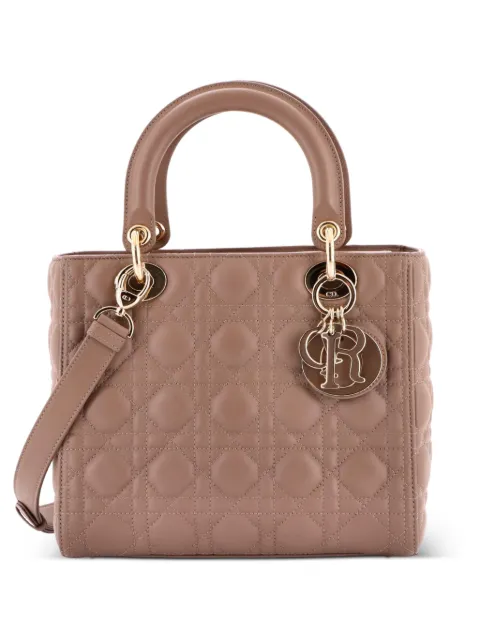 Christian Dior Pre-Owned Lady Dior NM Bag Cannage Quilt Lambskin Medium satchel