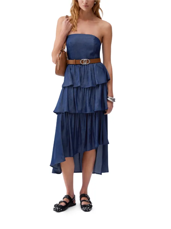 LIU JO Asymmetrical Midi Dress | Blue | FARFETCH BH