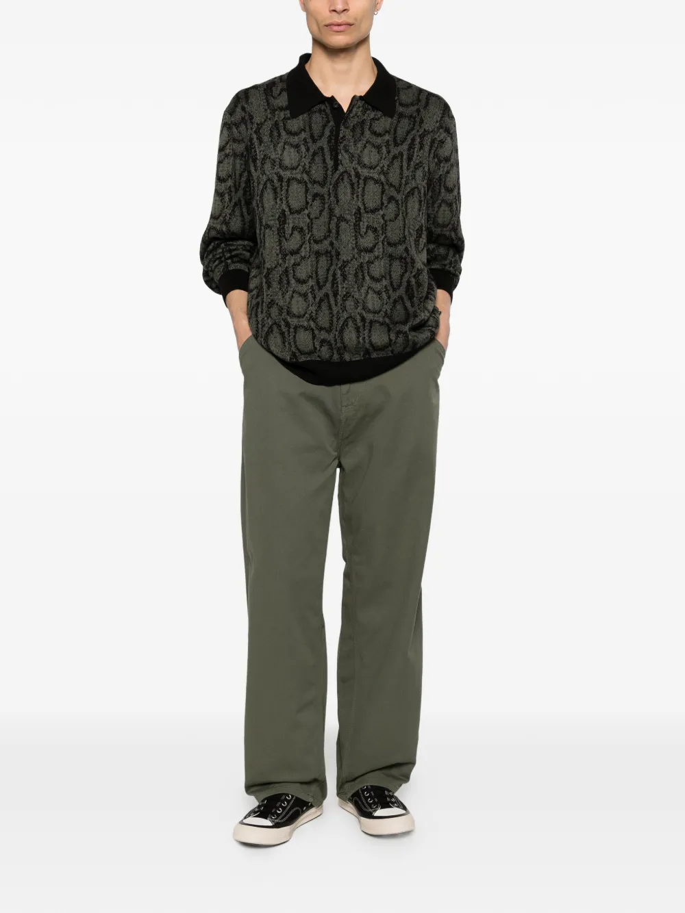 Carhartt WIP Poloshirt met slangenprint Groen
