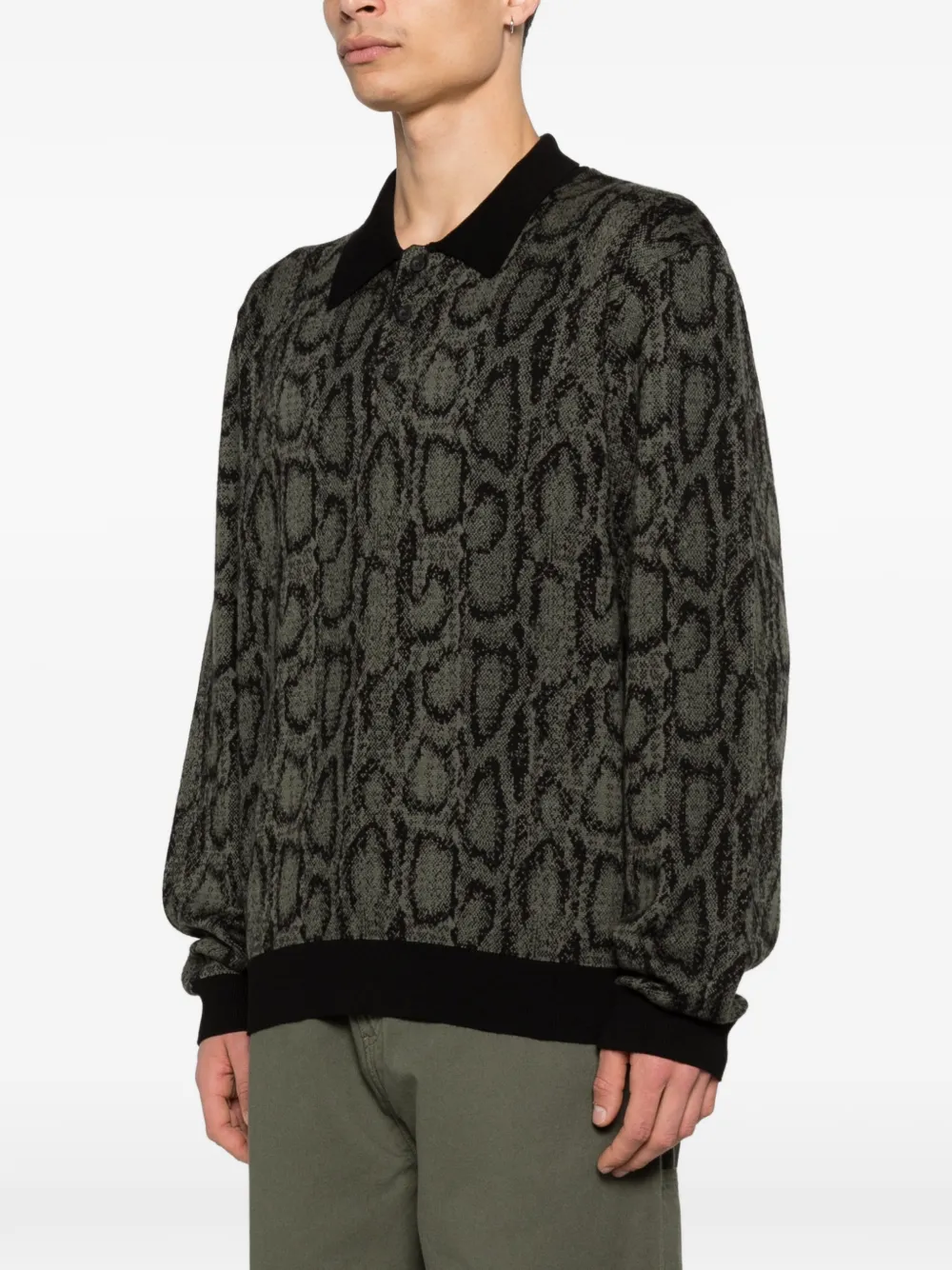 Carhartt WIP Poloshirt met slangenprint Groen