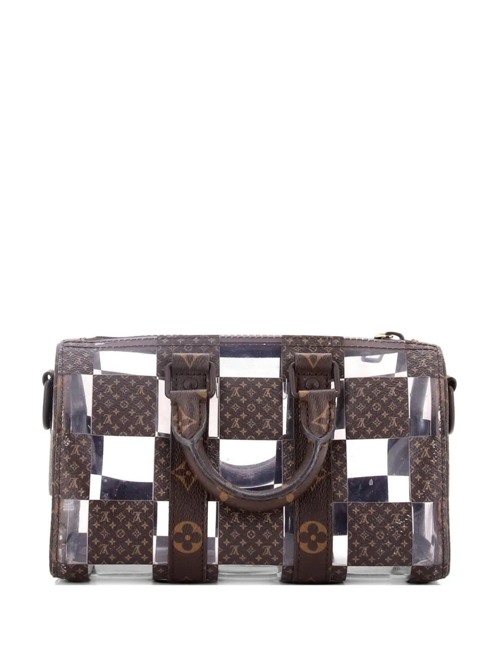 Louis Vuitton Pre-Owned Keepall Bandouliere Bag Monogram Chess Coated Canvas and PVC 25 handbag - Marrone