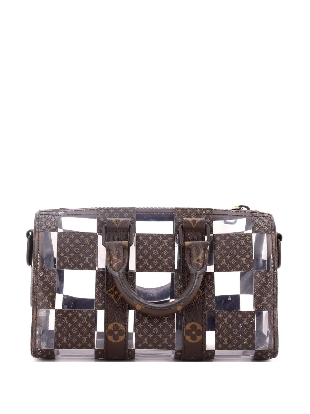 Louis Vuitton Pre-Owned Keepall Bandouliere Bag Monogram Chess Coated Canvas and PVC 25 handbag - Marrone