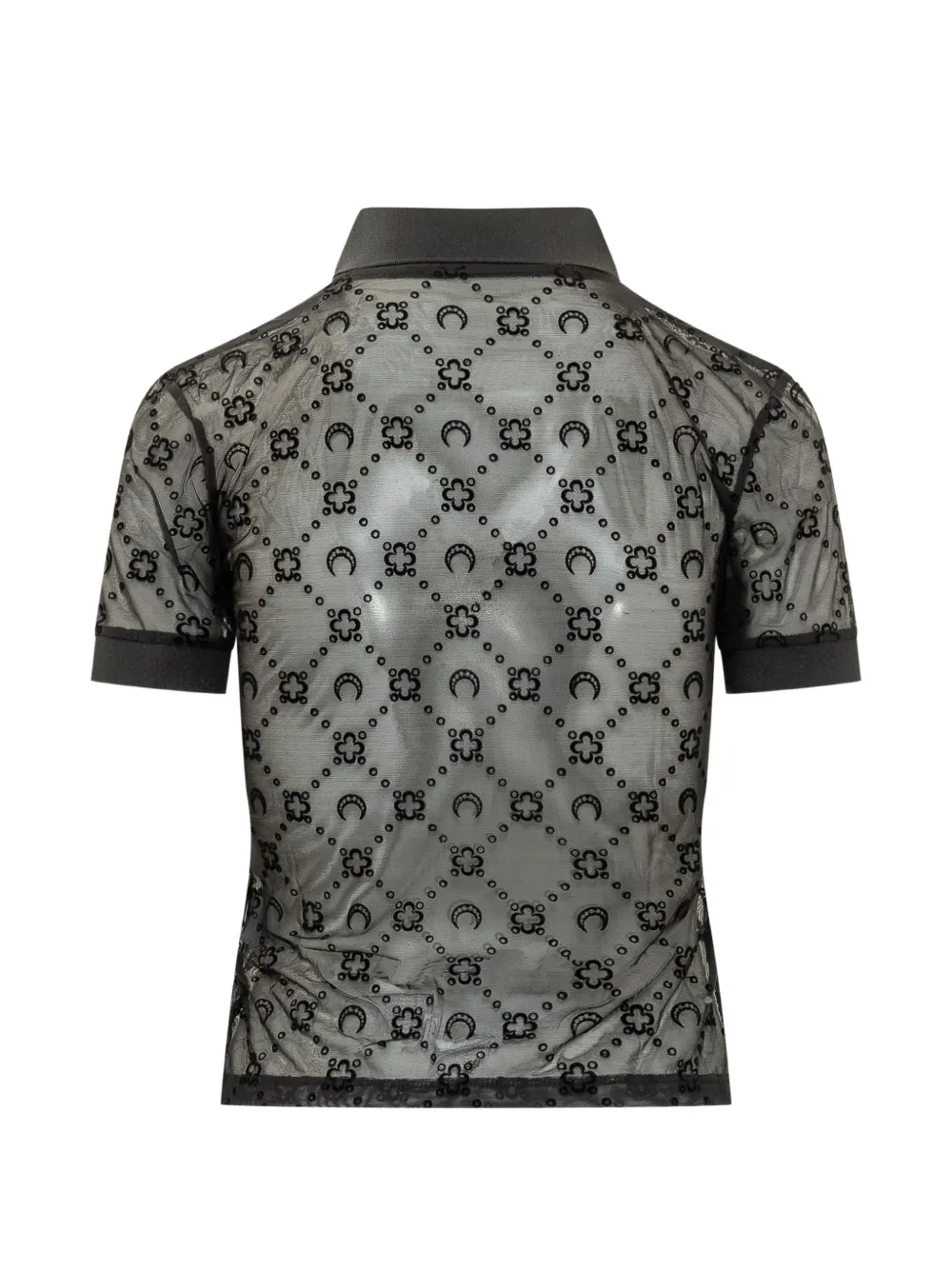 Marine Serre Gesmockt poloshirt met mesh Zwart