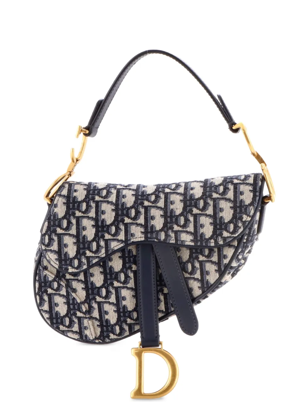 Christian Dior Pre-Owned Saddle Handbag Oblique Canvas Mini shoulder bag - Blu