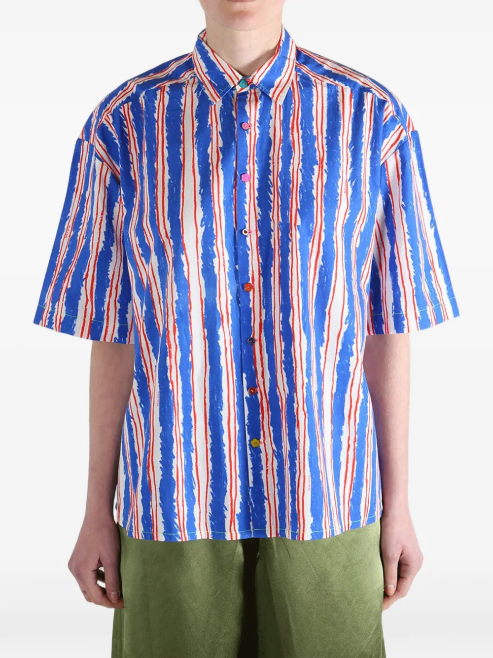  Pero Striped Buttoned Shirt - Blue 
