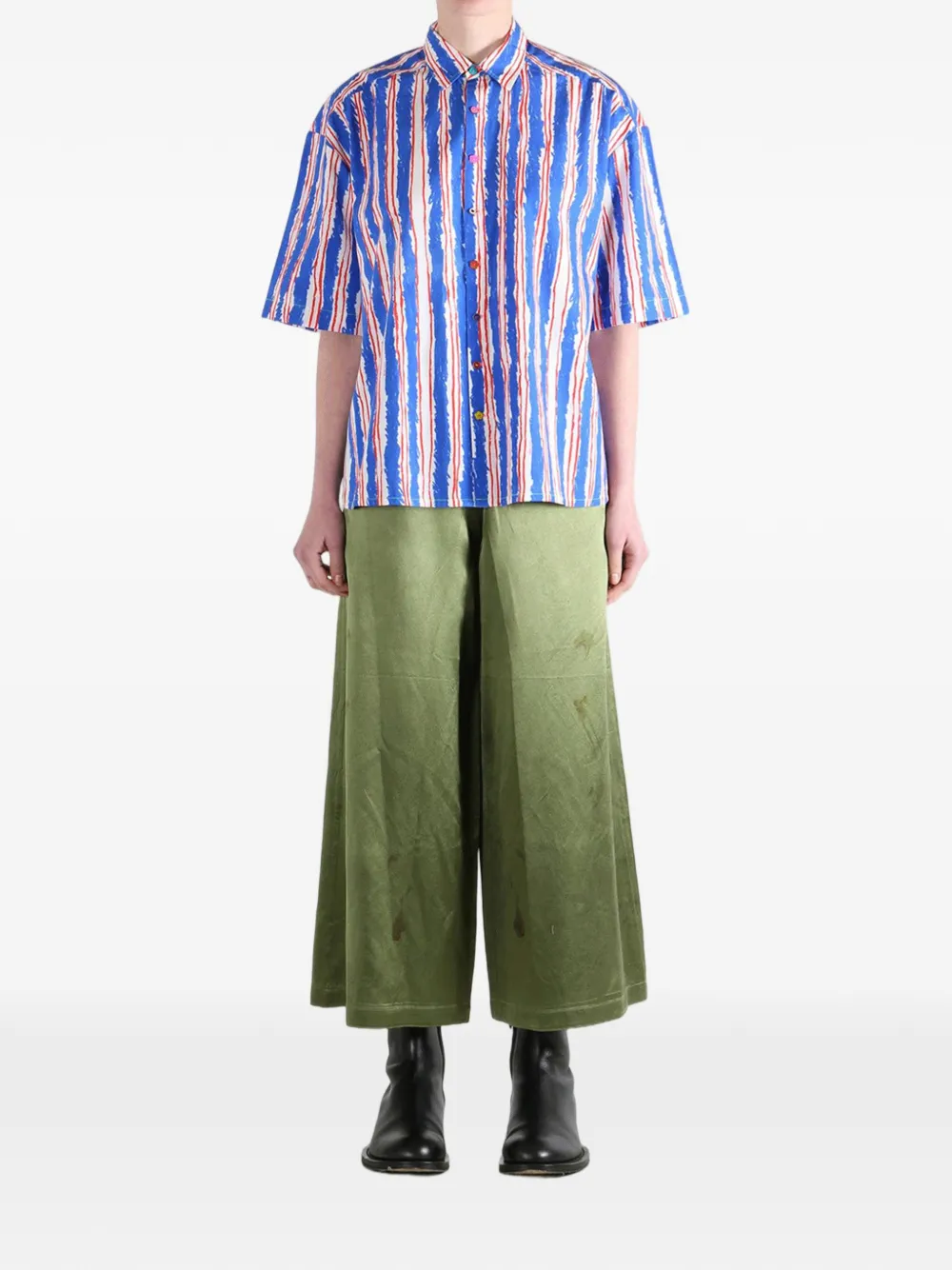  Pero Striped Buttoned Shirt - Blue 