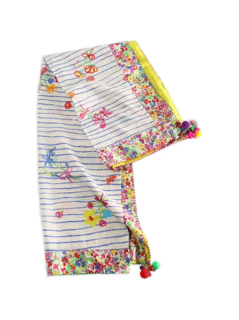 Pero stripe floral scarf