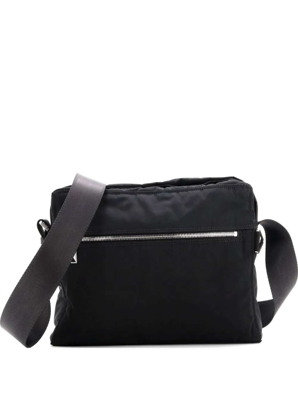Bottega Veneta Pre-Owned Snap Button Messenger Bag Nylon crossbody bag - Nero