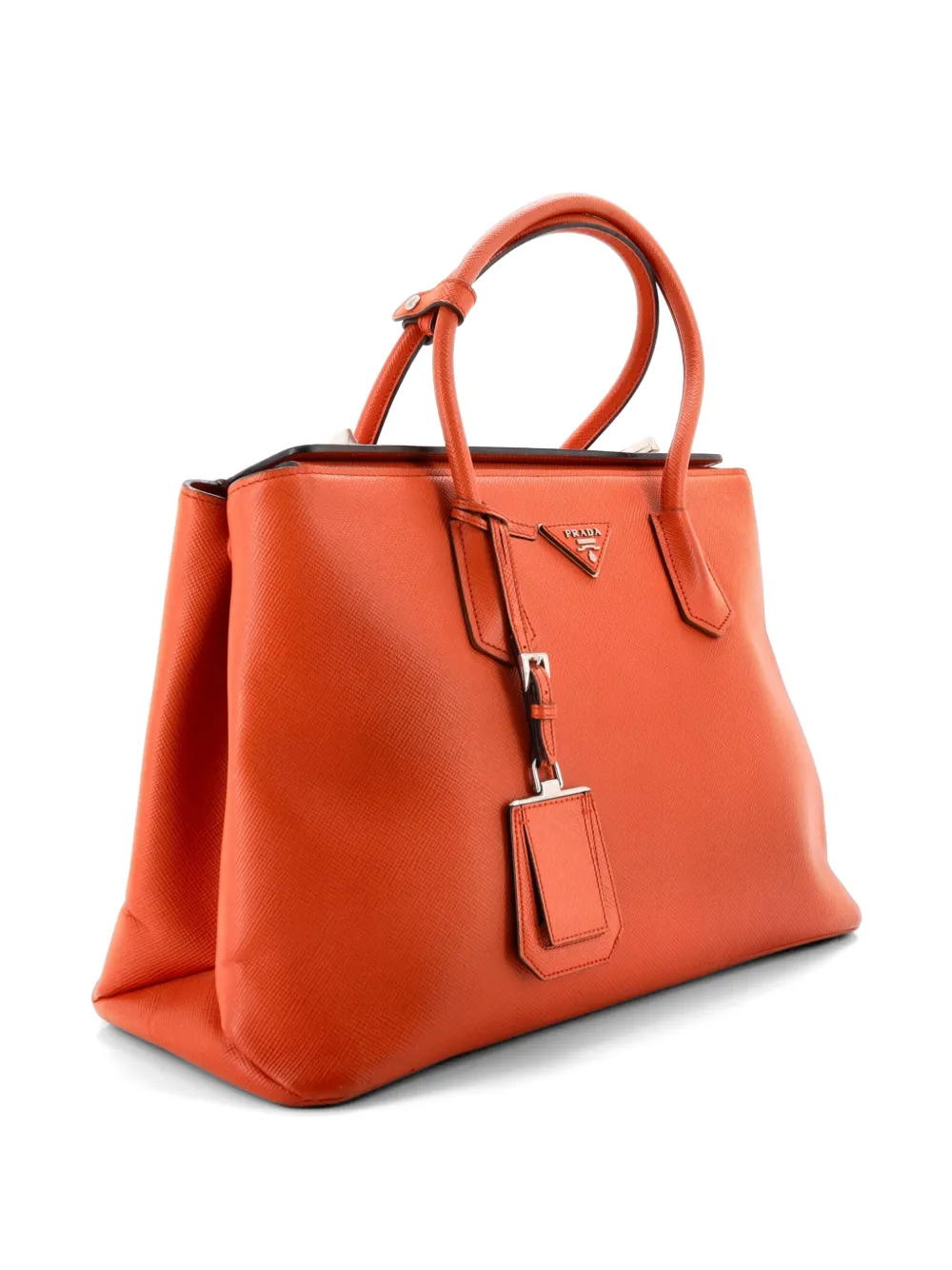 Turnlock Cuir Twin Saffiano Leather Medium Tote Bag
