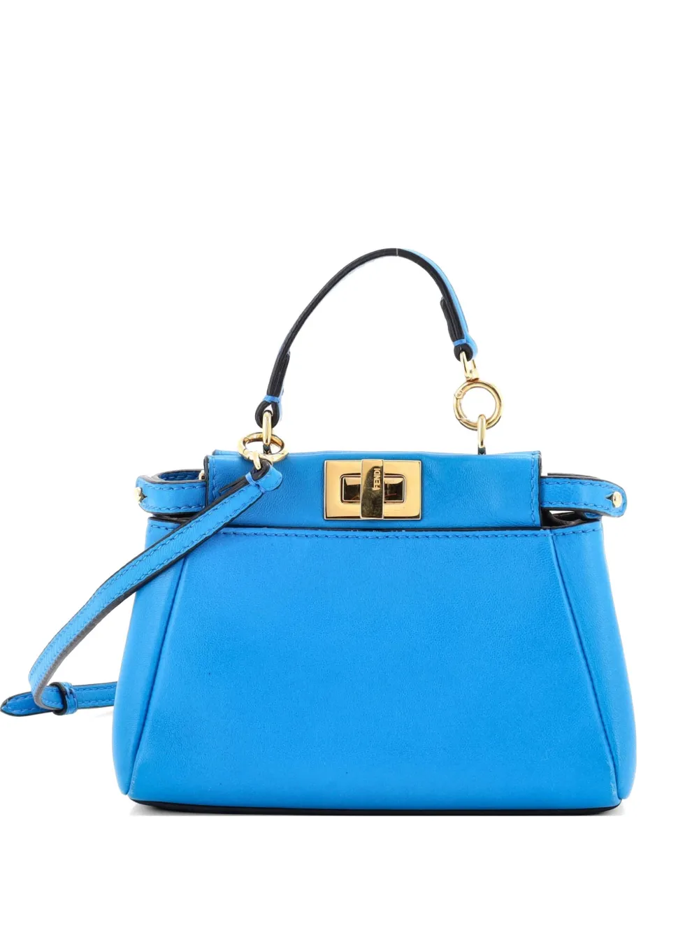 Fendi Pre-Owned Peekaboo Bag Leather Nano crossbody bag - Blu