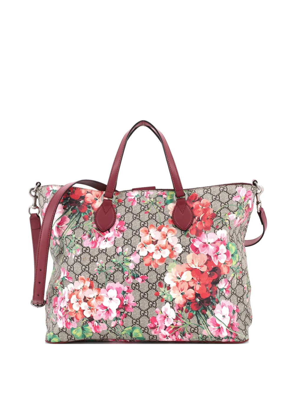 Gucci Pre-Owned Convertible Soft Blooms Print GG Coated Canvas Medium tote bag - Marrone