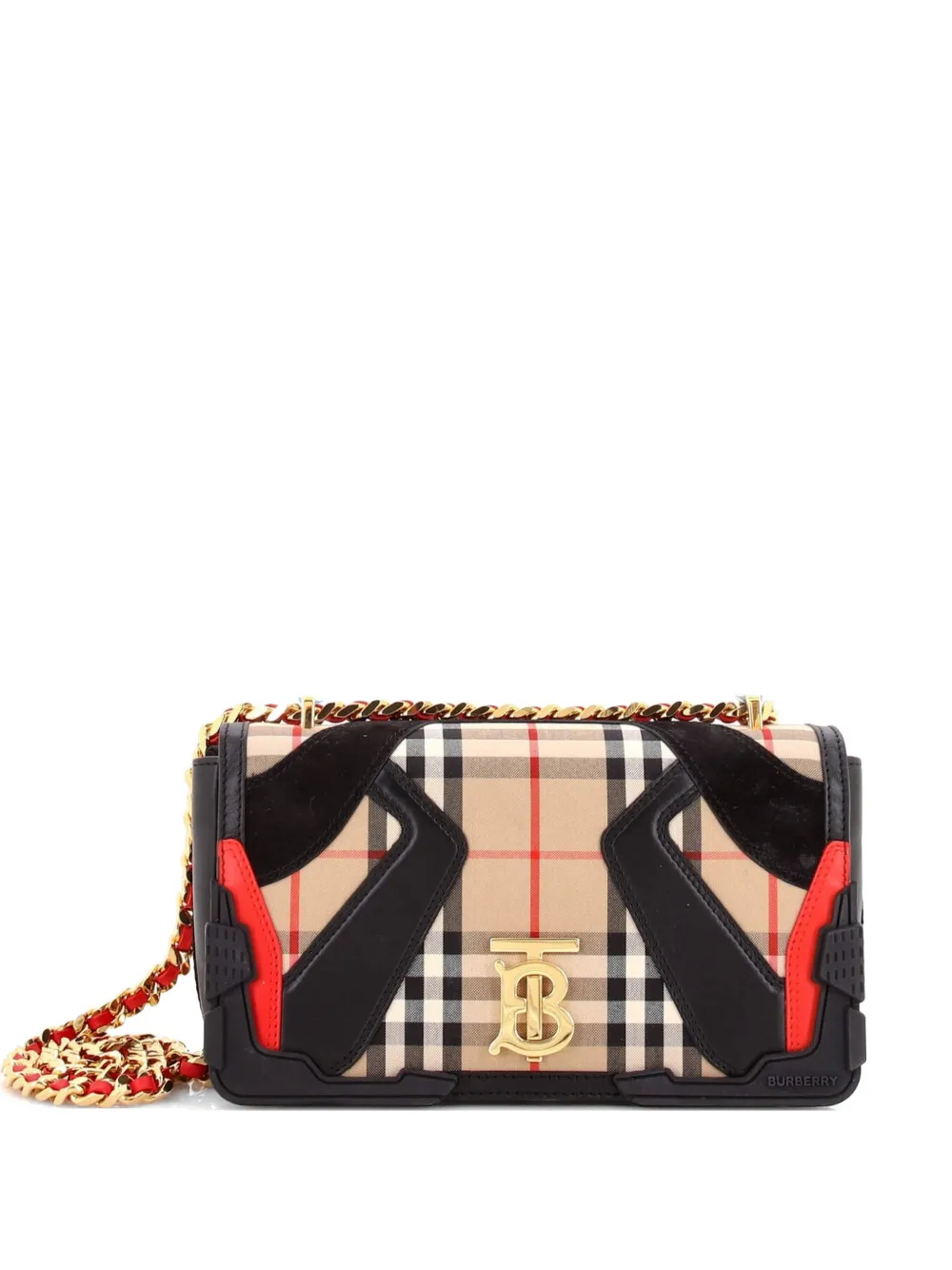 Burberry Pre-Owned Lola Vintage Check Canvas with Leather and Suede Small shoulder bag - Schwarz