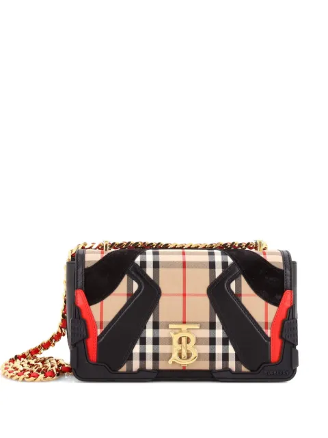 Burberry Pre-Owned Lola Vintage Check Canvas with Leather and Suede Small shoulder bag