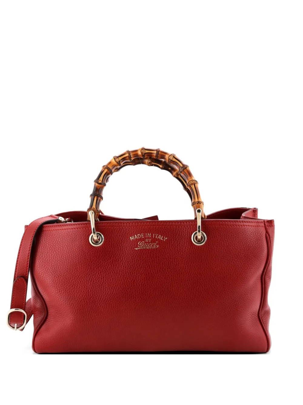 Gucci Pre-Owned Bamboo Shopper Leather Medium tote bag - Rosso