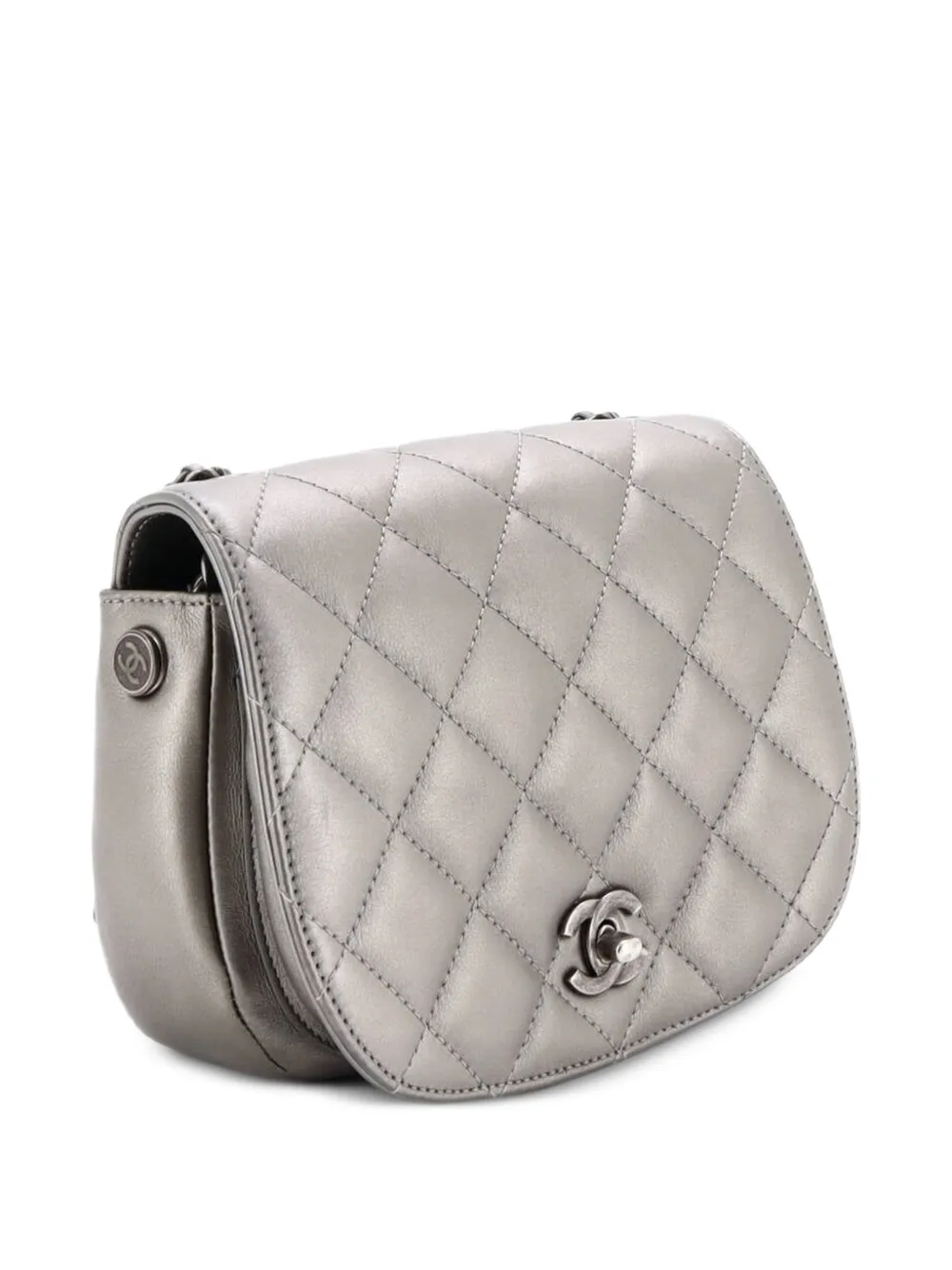 Cc Saddle Messenger Quilted Calfskin Mini Crossbody Bag