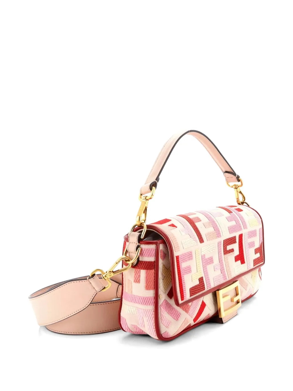 Baguette Nm Bag Zucca Embroidered Canvas Medium Shoulder Bag