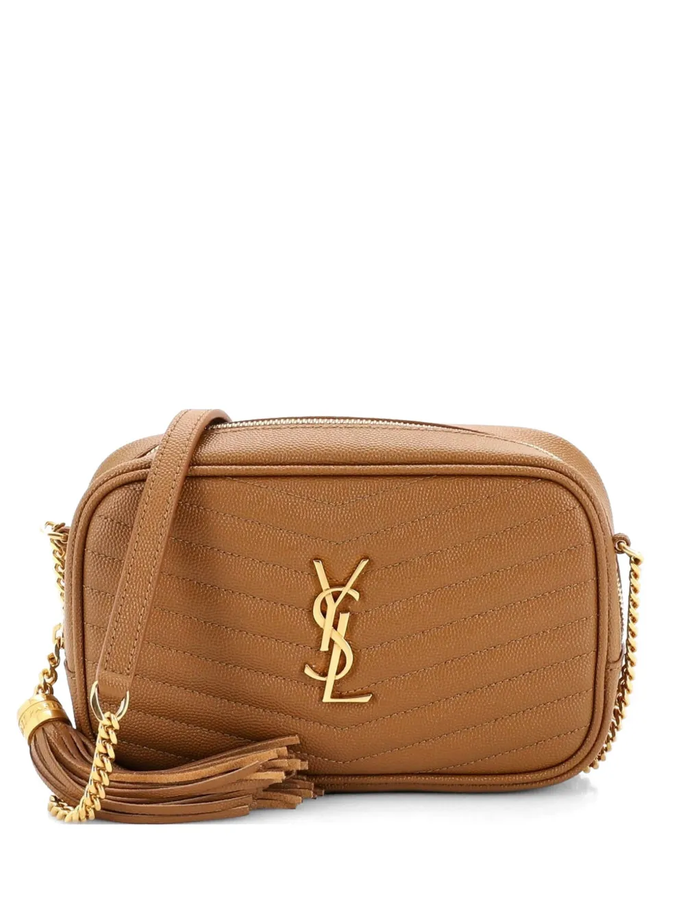 Saint Laurent Pre-Owned LouLou Matelasse Chevron Leather Mini crossbody bag - Marrone