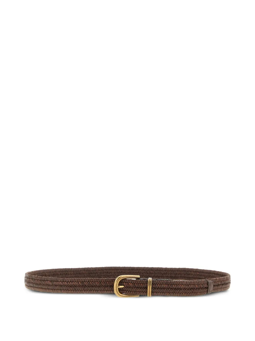 Brunello Cucinelli braided buckle belt - Marrone