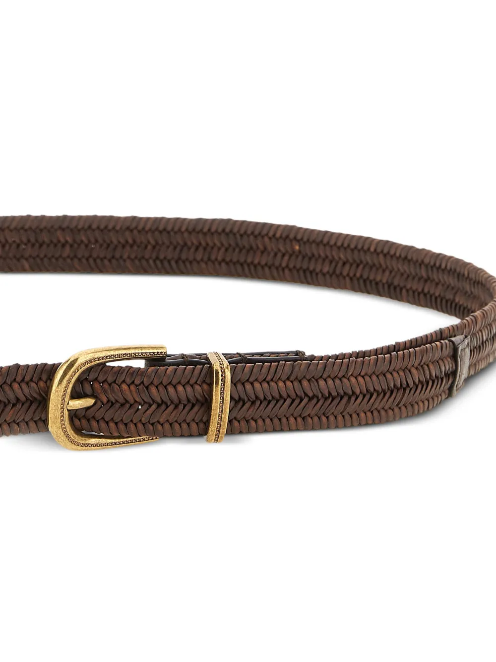  Brunello Cucinelli Braided Buckle Belt - Brown 