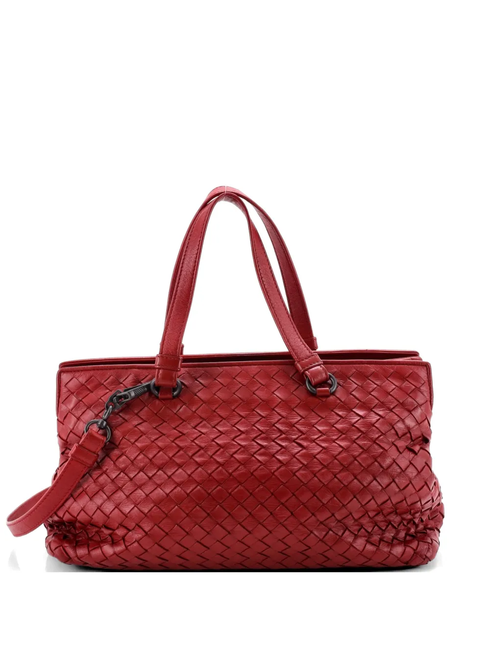 Bottega Veneta Pre-Owned 2-Pocket Convertible Intrecciato Nappa Medium tote bag - Rosso