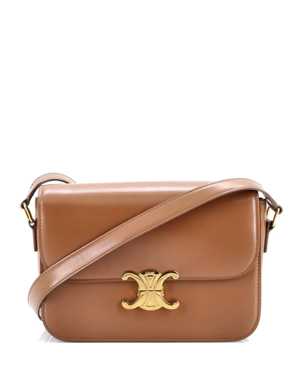 Celine Pre-Owned Triomphe Shoulder Bag Smooth Calfskin Medium crossbody bag - Marrone