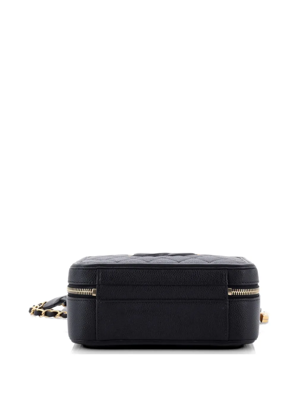 Filigree Vanity Case Quilted Caviar Medium Satchel