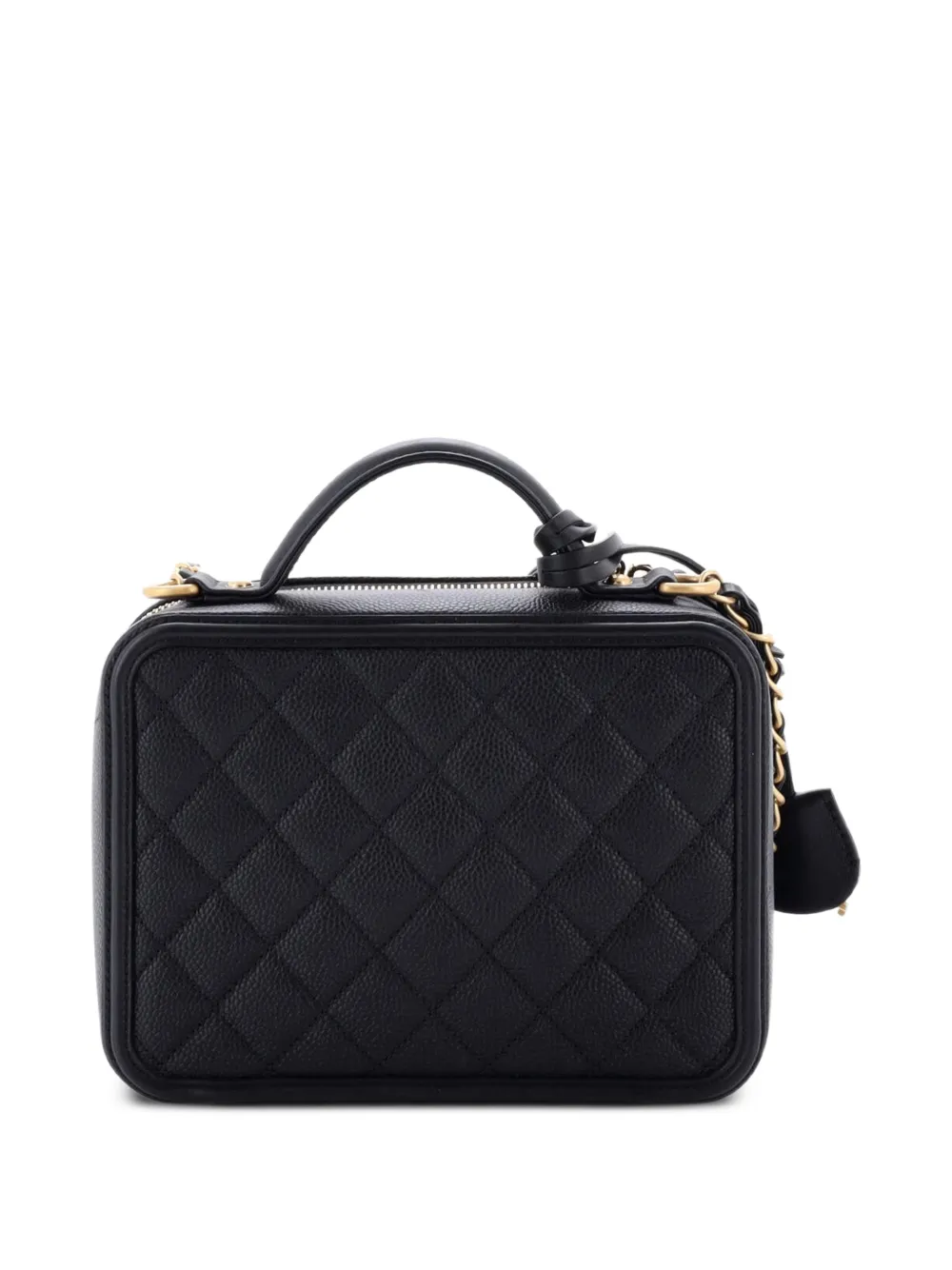 Filigree Vanity Case Quilted Caviar Medium satchel