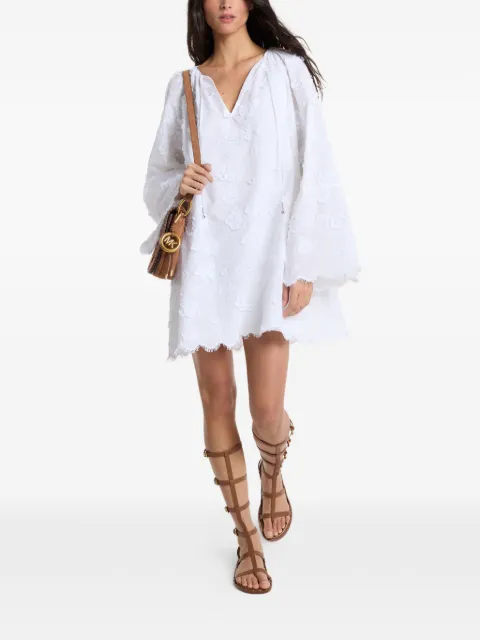 Michael Kors embroidered lace-trimmed mini dress