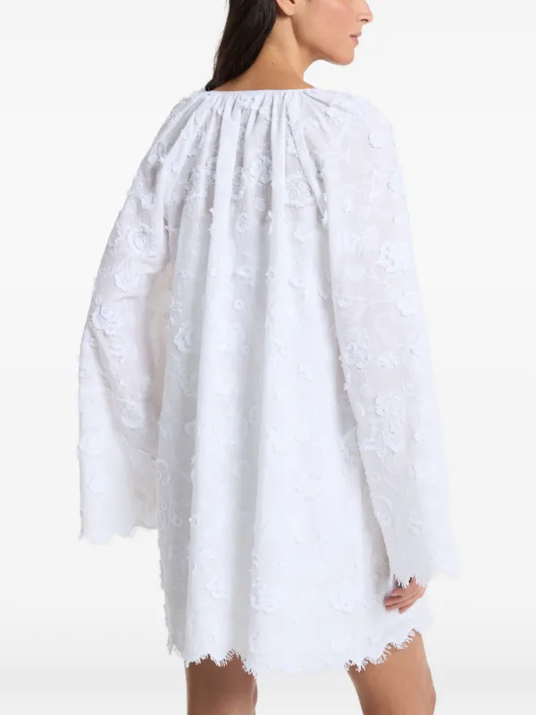 michael kors white embroidered dress Michael Kors V-Neck Cotton Dress