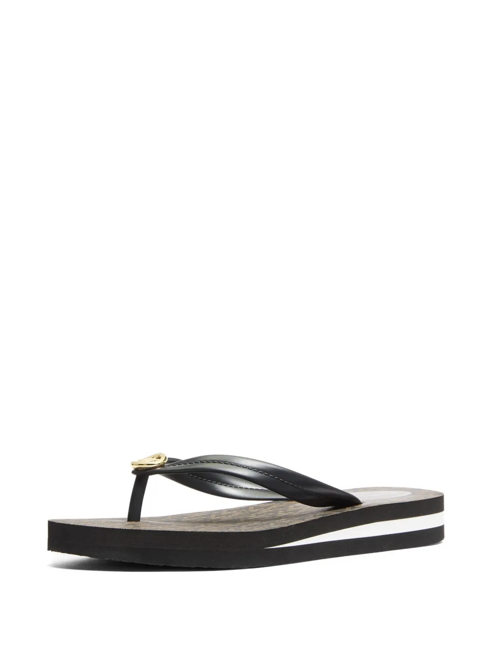 Michael Kors Posie teenslippers met medaillon en logo Bruin