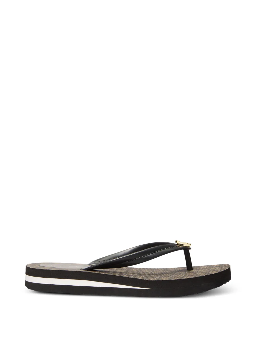 Michael Kors Posie teenslippers met medaillon en logo Bruin