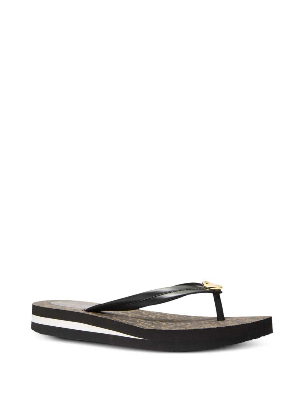 Michael Kors Posie teenslippers met medaillon en logo Bruin