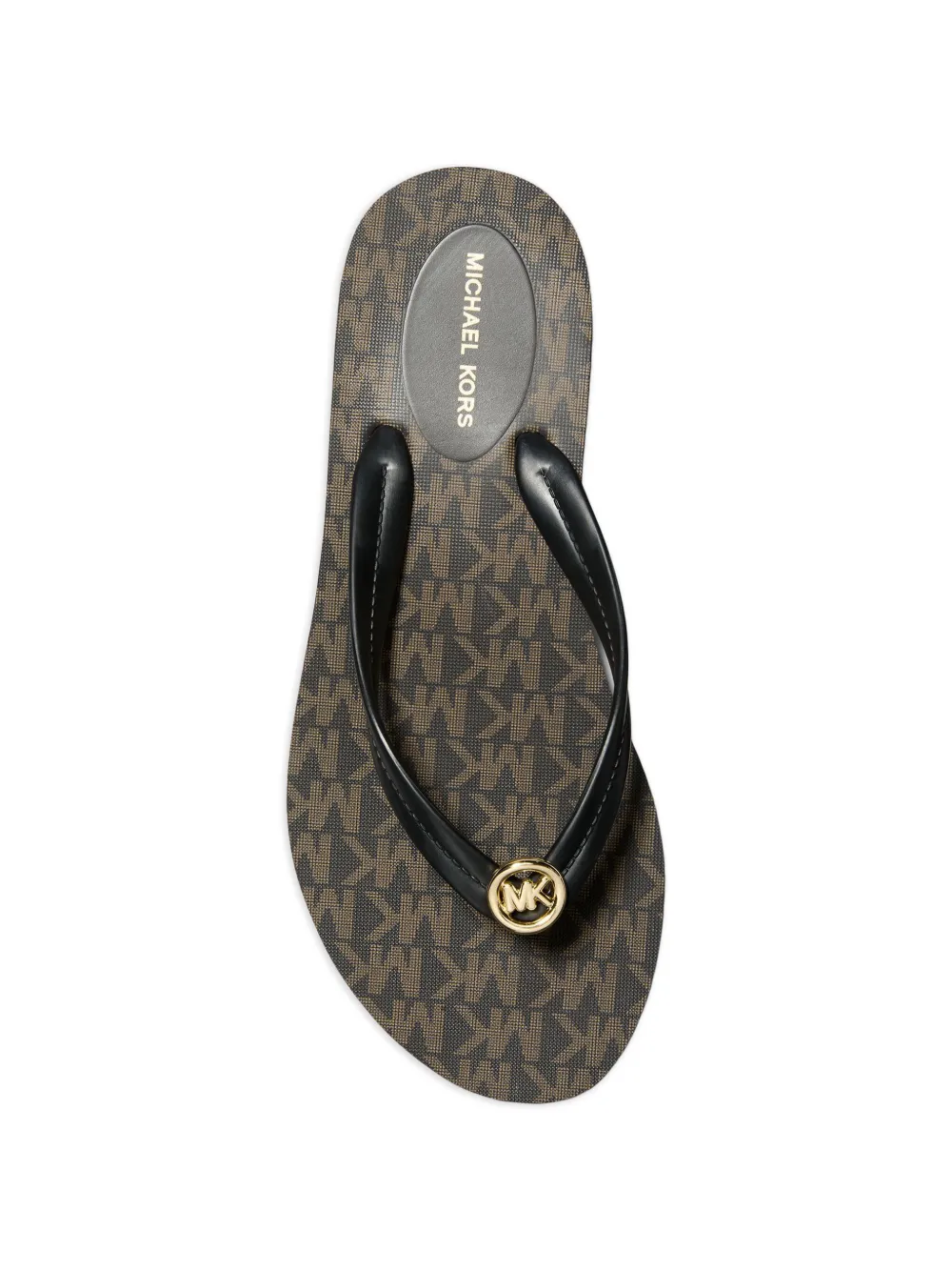 Michael Kors Posie teenslippers met medaillon en logo Bruin
