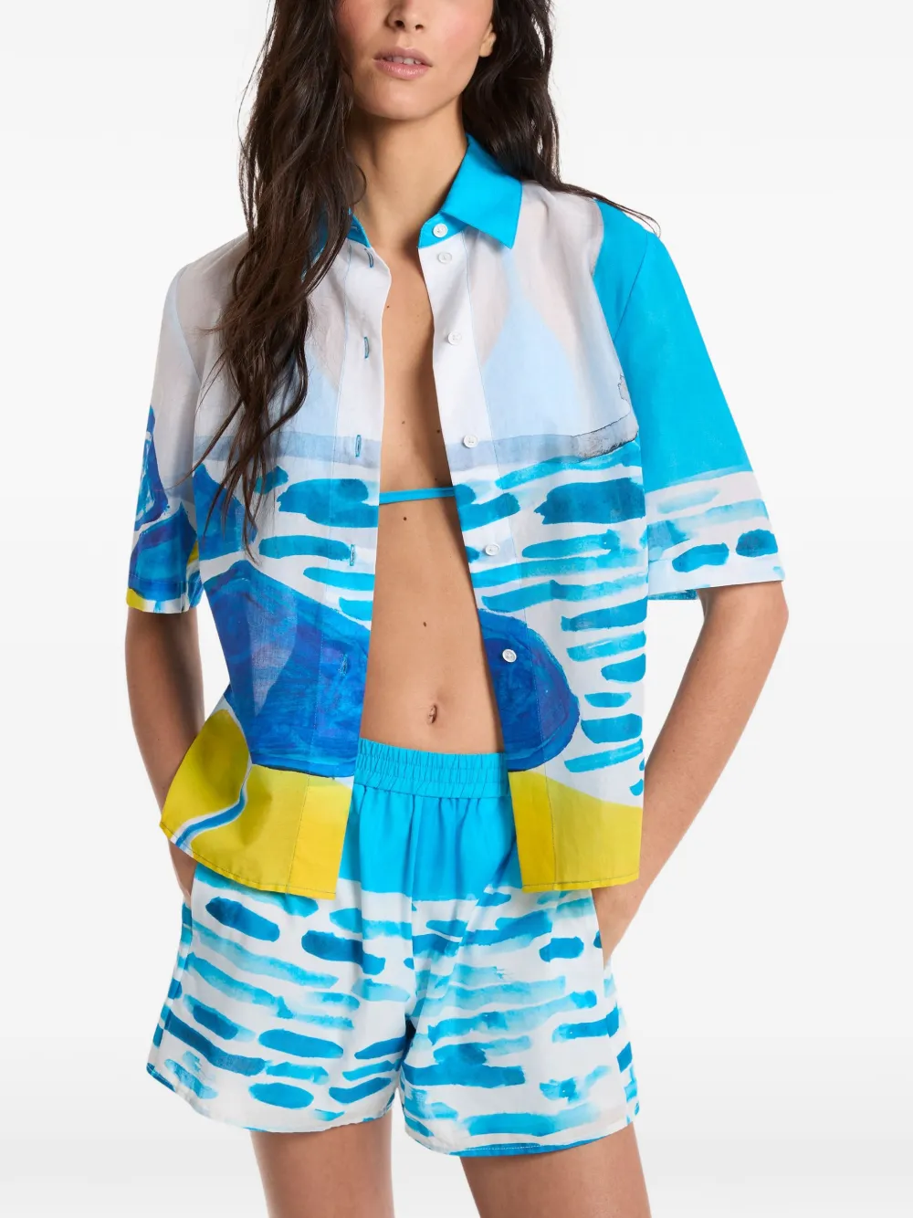 Michael Kors Camicia a maniche corte con stampa - Blu