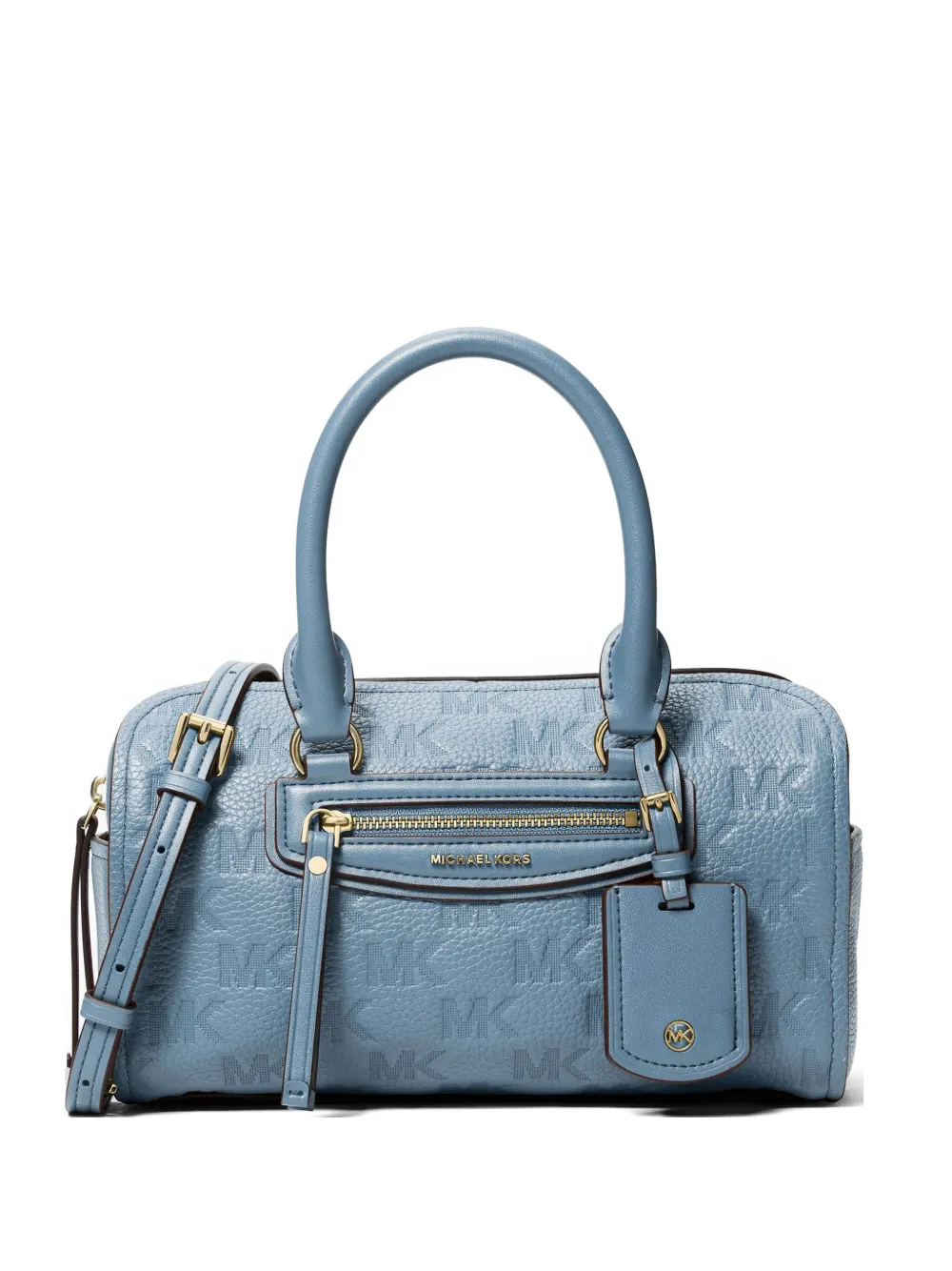 Michael Kors logo-debossed pebbled tote bag - Blu