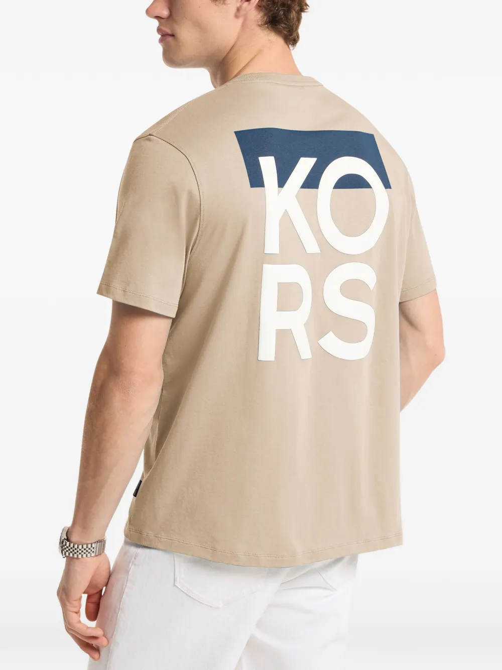 Michael Kors T-shirt met logoprint Beige
