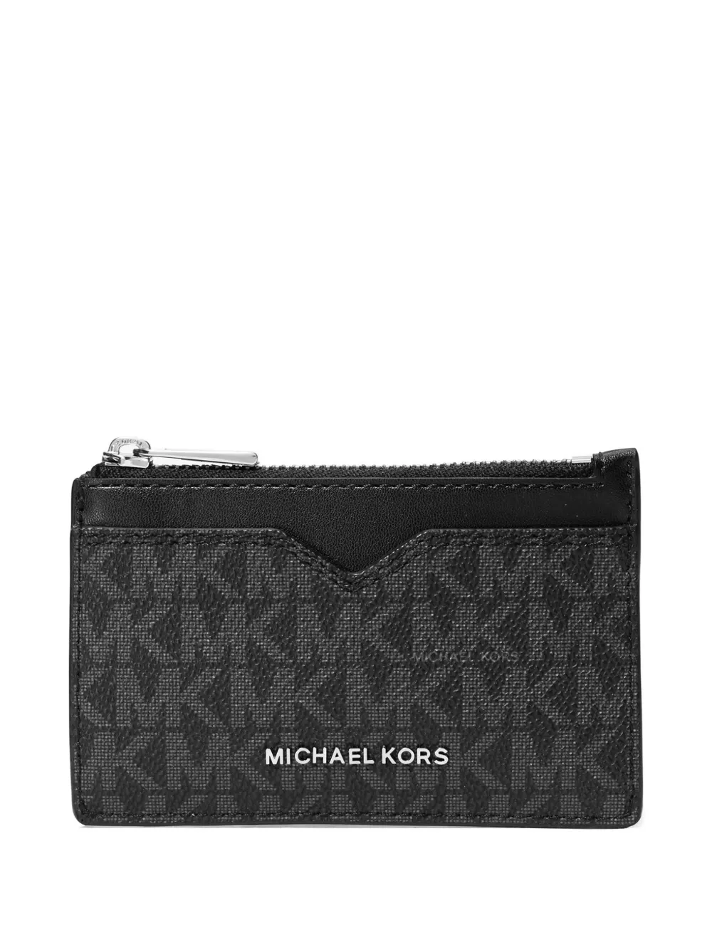 Michael Kors monogram-pattern notched cardholder - Nero