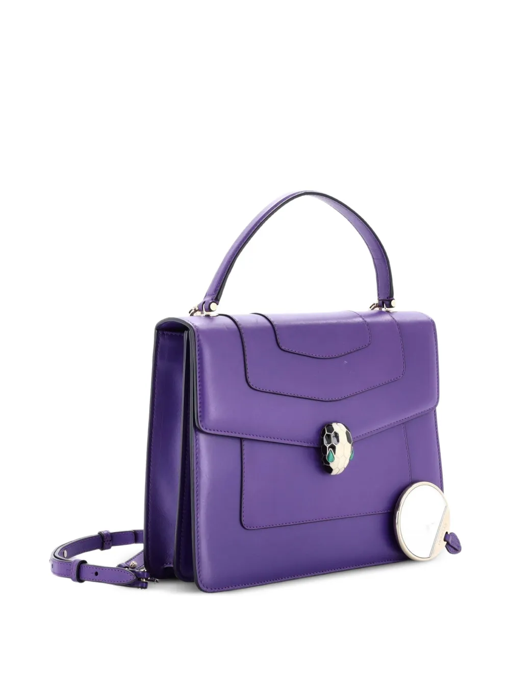 Serpenti Forever Top Handle Bag Leather Medium Satchel