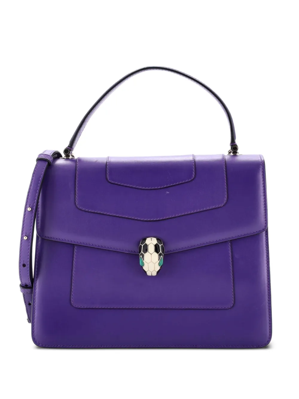 Bvlgari Pre-Owned Serpenti Forever Top Handle Bag Leather Medium satchel - Purple