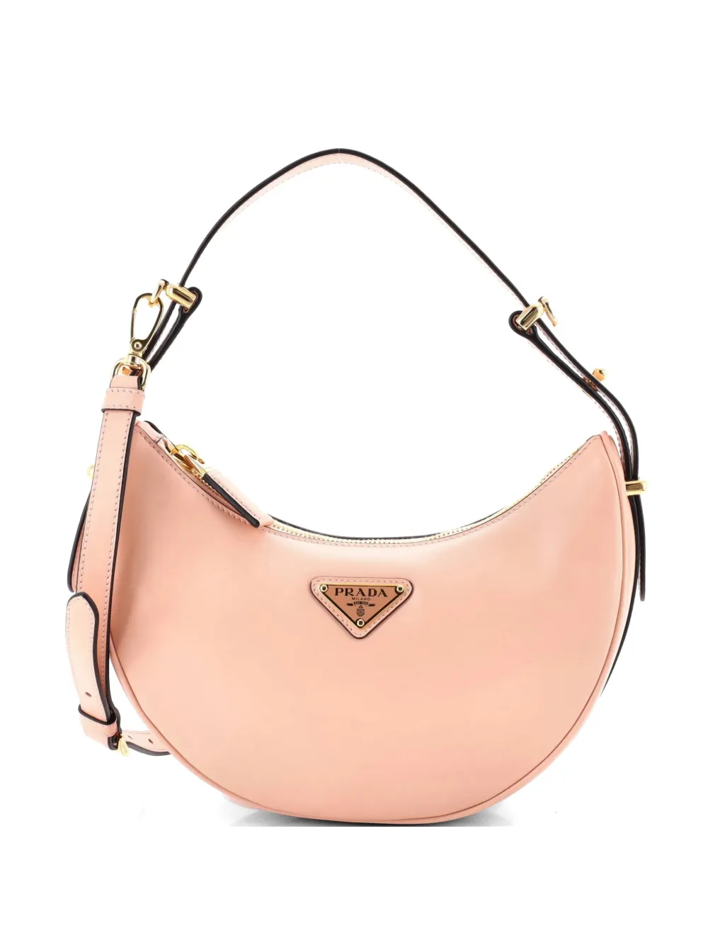 Prada Pre-Owned Arque Half Moon Leather Small hobo bag - Rosa
