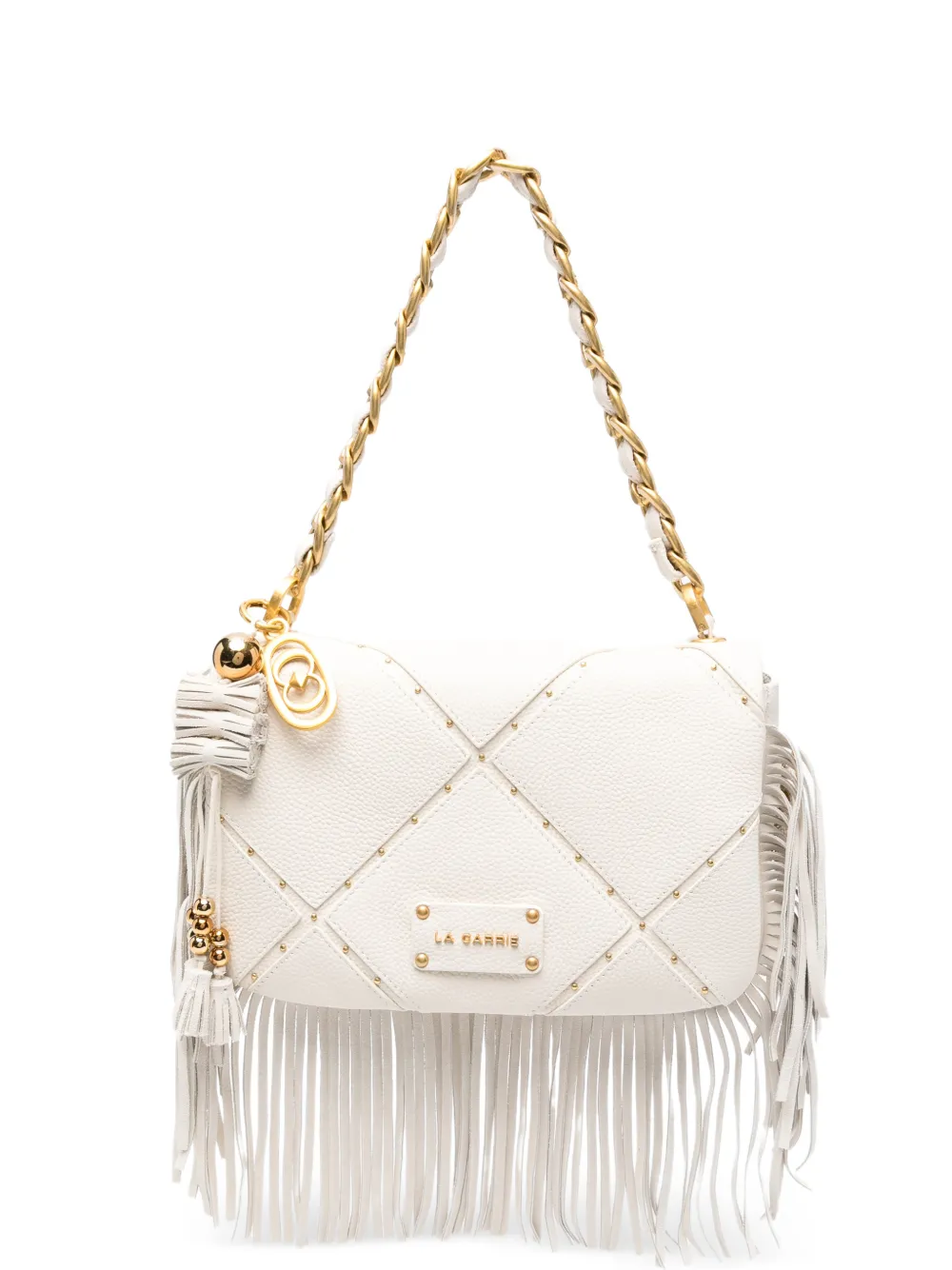 La Carrie medium Isabel fringed leather shoulder bag - Toni neutri