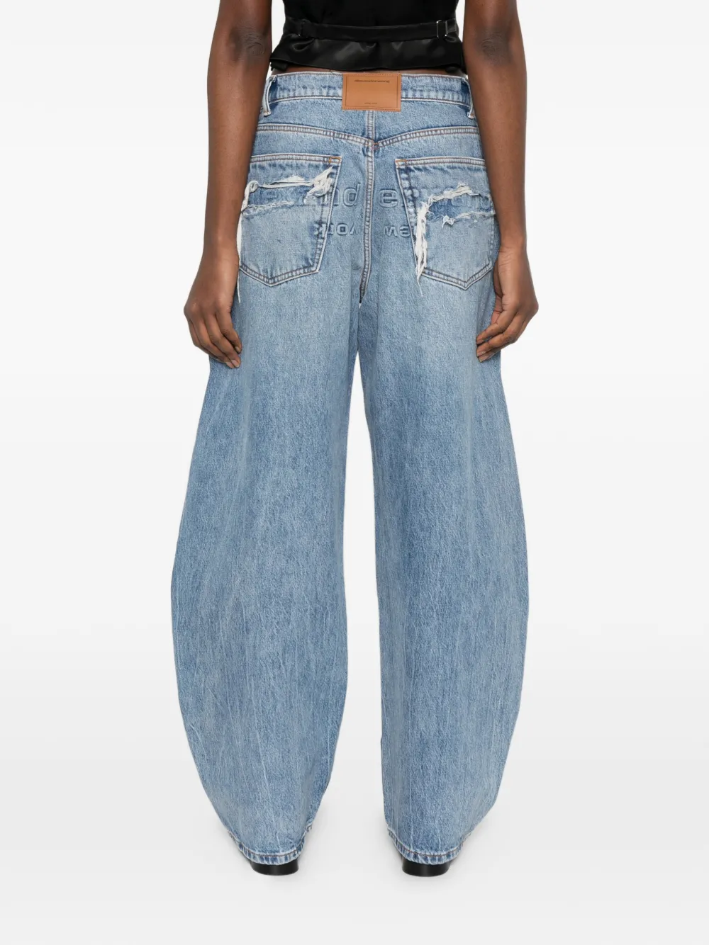 Alexander Wang Jeans met wijde pijpen en vijf zakken Blauw