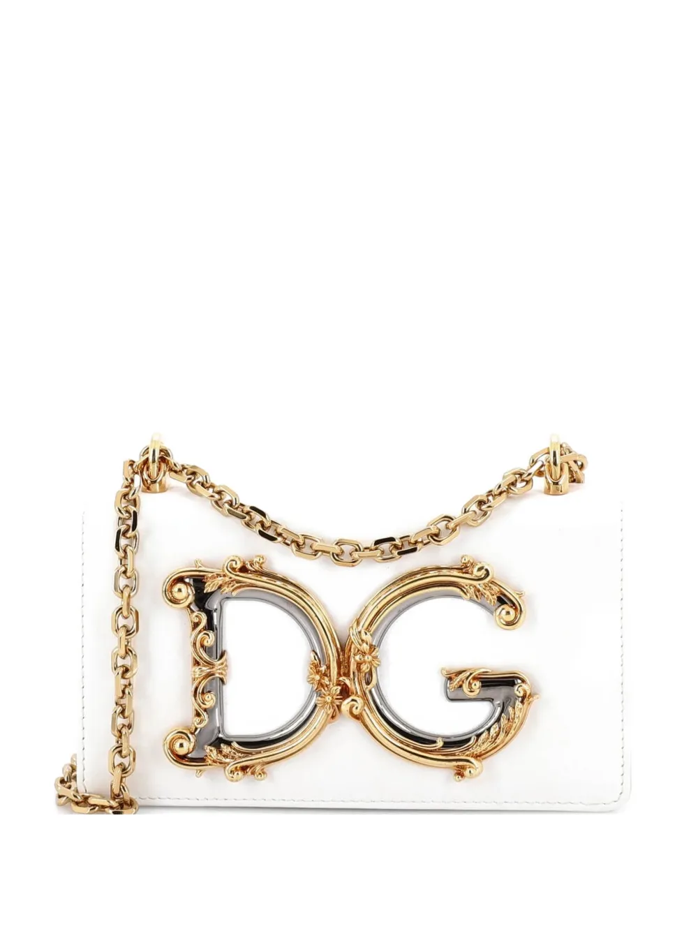 Dolce & Gabbana Pre-Owned DG Girls Flap Bag Embellished Leather Small crossbody bag - Toni neutri