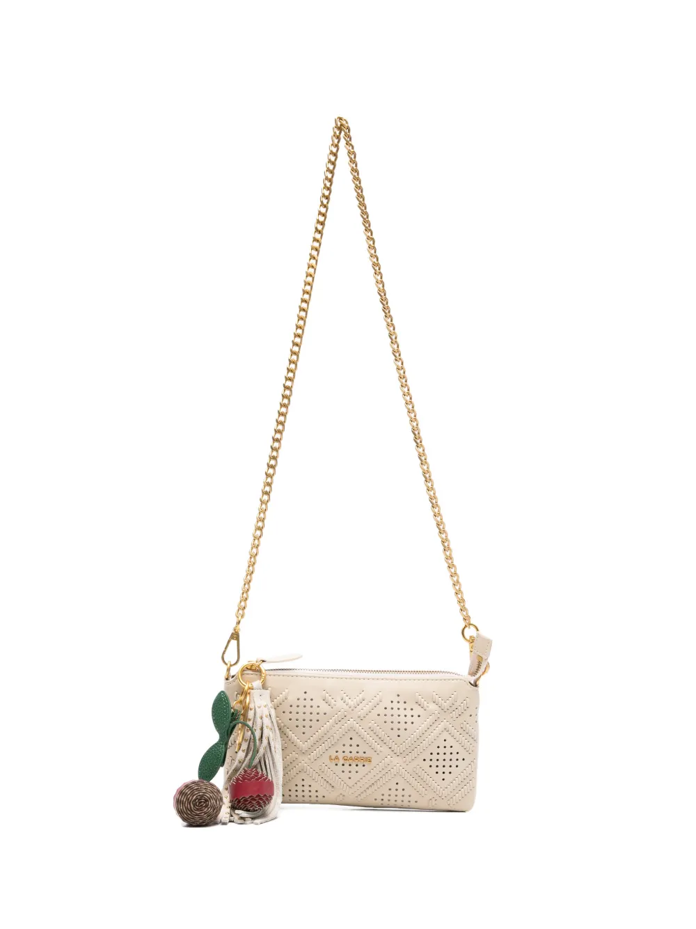 La Carrie cherry-charm cross body bag - Toni neutri