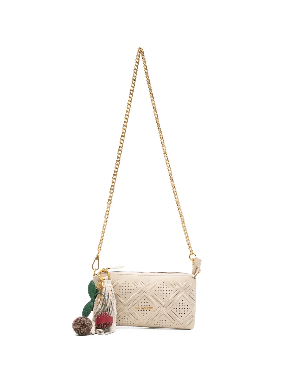 La Carrie cherry-charm cross body bag - Toni neutri