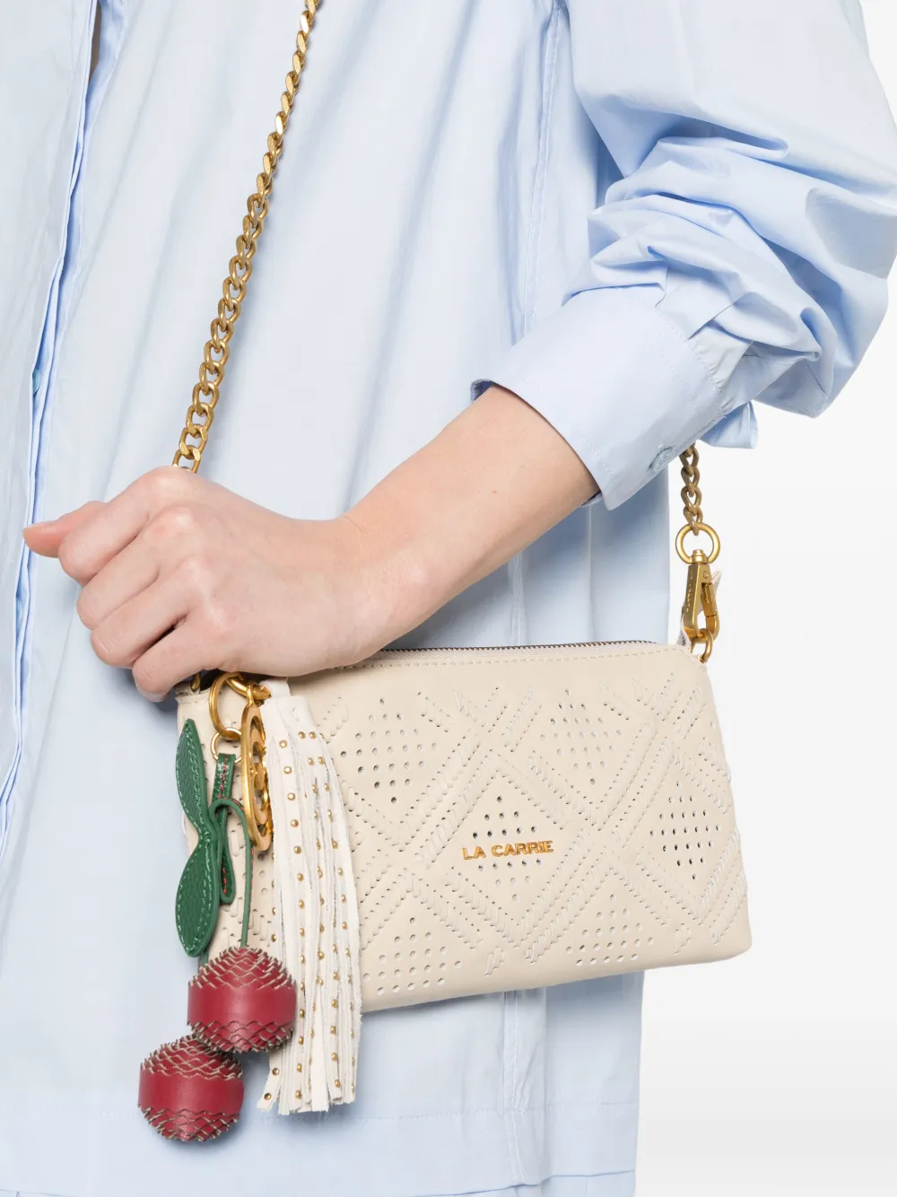  La Carrie Cherry-charm Cross Body Bag - Neutrals 