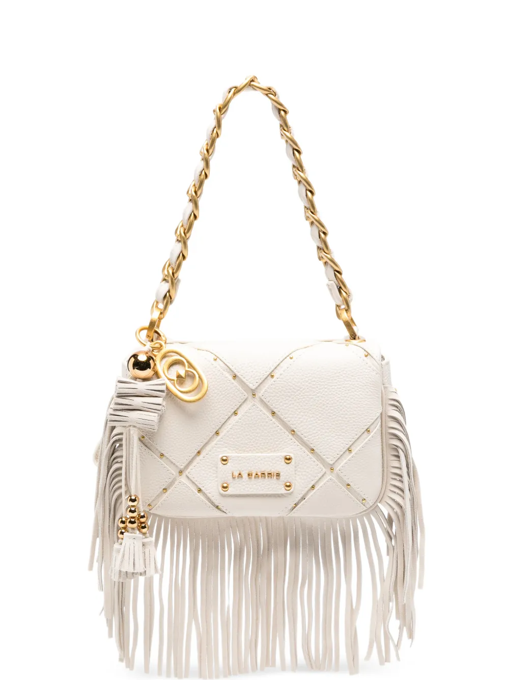 La Carrie small Isabel fringed shoulder bag - Toni neutri